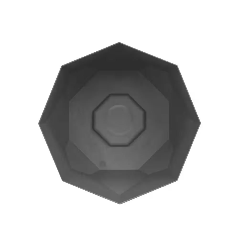 Tuxton Modern Hexagon Resin Planter 8 In. Charcoal Gray