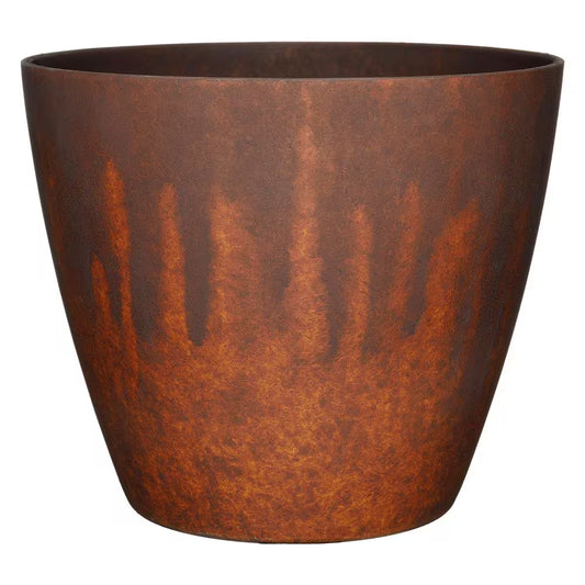 Vogue 8 In. Burnished Rust Resin Planter